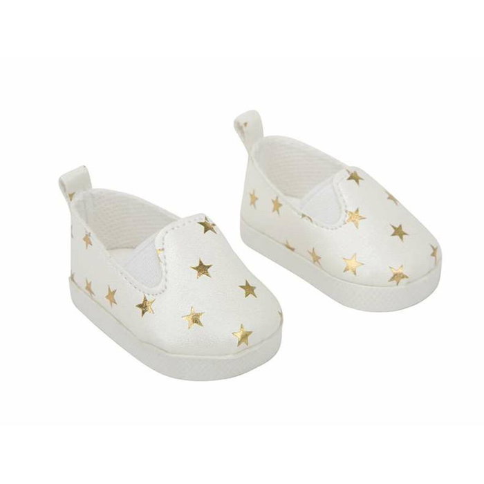 Muñecas Arias Set Zapatos Blanco Con Estrellitas Para Muñecos De 45 Cm