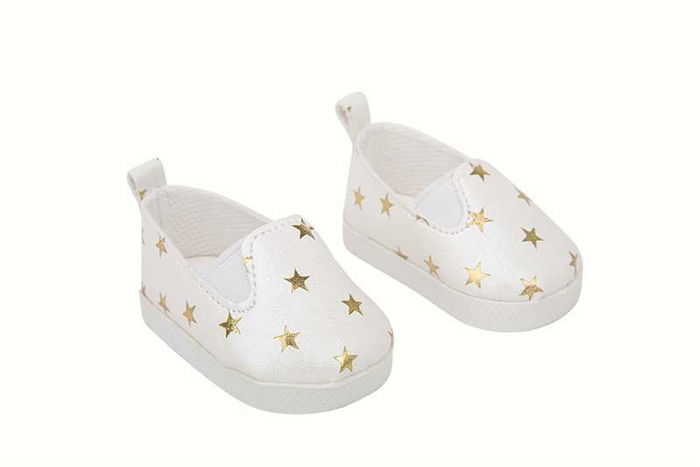 Muñecas Arias Set Zapatos Blanco con Estrellitas para Muñecos de 45 cm
