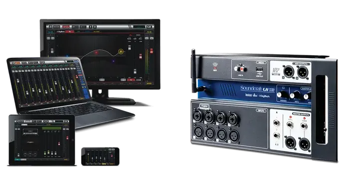 SOUNDCRAFT Ui12 Mezclador Digital Controlado por Tableta/Teléfono Inteligente con Wi-Fi Integrado y Procesamiento HARMAN