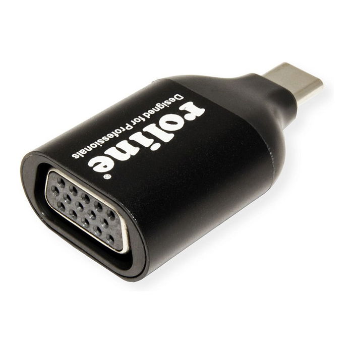 ROLINE 12.03.3228 Adaptador USB-C a VGA Macho, Soporta 1920x1080@60Hz