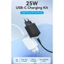 Vention FAHBF-EU Cargador de Pared USB-C 25W con 1 Puerto y Cable USB Tipo-C, Carga Rápida PD 3.0
