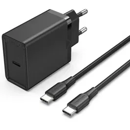Vention FAHBF-EU Cargador de Pared USB-C 25W con 1 Puerto y Cable USB Tipo-C, Carga Rápida PD 3.0