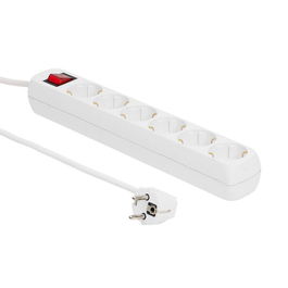 MicroConnect Regleta de 6 Tomas Schuko con Cable de 10m y Protección Infantil