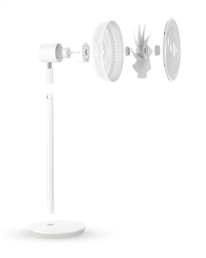 Duux DXCF60 Ventilador de Pie Silencioso Essence Blanco 7 Velocidades 15m Oscilación 90º Horizontal 50º Vertical Temporizador Modo Noche
