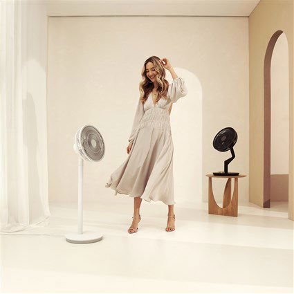 Duux DXCF60 Ventilador de Pie Silencioso Essence Blanco 7 Velocidades 15m Oscilación 90º Horizontal 50º Vertical Temporizador Modo Noche