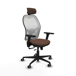 PIQUERAS Y CRESPO Silla de oficina Jorquera con mecanismo Sincro/Traslack Marrón y Blanco