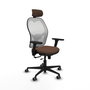 PIQUERAS Y CRESPO Silla de oficina Jorquera con mecanismo Sincro/Traslack Marrón y Blanco