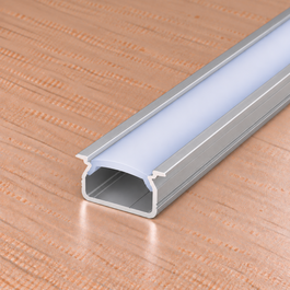 KIMERA Perfil de Aluminio SELDE Anodizado Plata con Difusor Opal y Tapones 2,02M