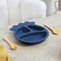 Tom et Zoe Plato Silicona Pulpo Azul para Bebé con 3 Compartimentos Diámetro 20cm