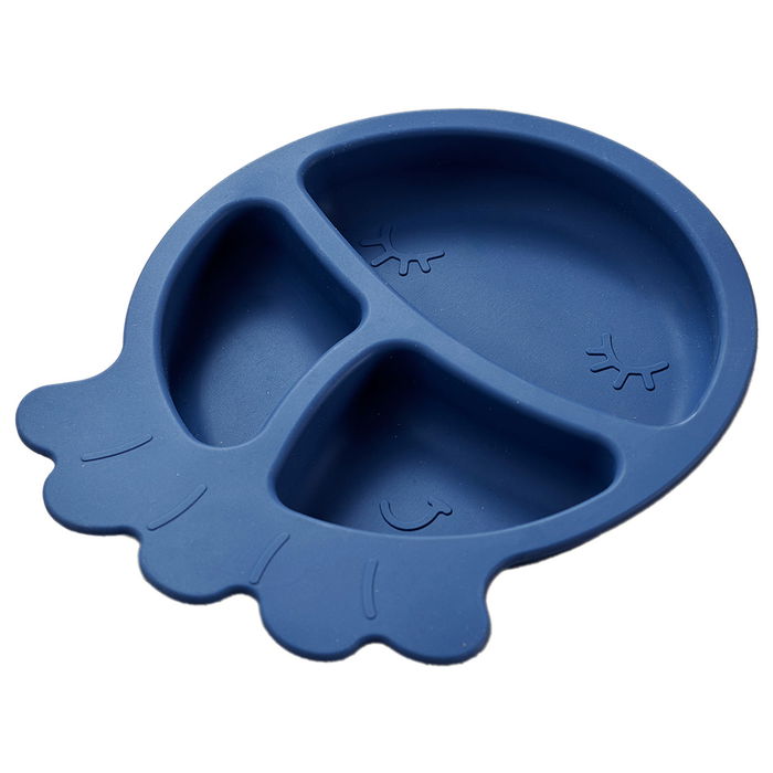 Tom et Zoe Plato Silicona Pulpo Azul para Bebé con 3 Compartimentos Diámetro 20cm
