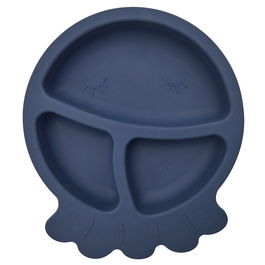 Tom et Zoe Plato Silicona Pulpo Azul para Bebé con 3 Compartimentos Diámetro 20cm