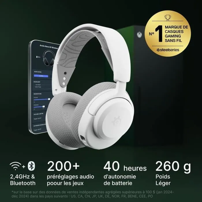 Steelseries Auriculares Inalámbricos para Juegos Arctis Nova 3XW - 40h Batería - Bluetooth - Compatible Xbox