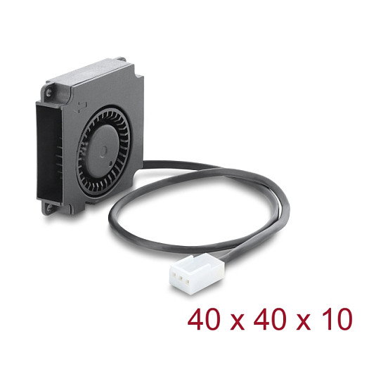 DeLOCK Ventilador radial 12 V CC 40 x 40 x 10 mm con conector de 3 pines, negro DeLOCK Ventilador radial 12 V CC 40 x 40 x 10 mm con conector de 3 pines, negro
