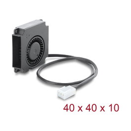 DeLOCK Ventilador radial 12 V CC 40 x 40 x 10 mm, 3 pines, Negro