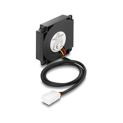 DeLOCK Ventilador radial 12 V CC 40 x 40 x 10 mm, 3 pines, Negro