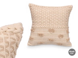 Giftdecor Cojin Borlas Beige 45x45 cm Algodon Poliester (Set de 6)