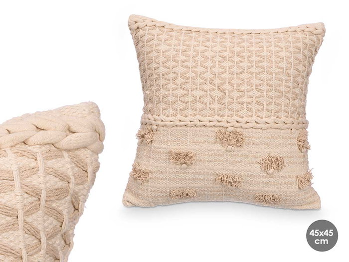 Giftdecor Cojin Borlas Beige 45x45 cm Algodon Poliester (Set de 6) Giftdecor Cojin Borlas Beige 45x45 cm Algodon Poliester (Set de 6)