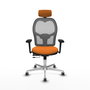 PIQUERAS Y CRESPO Silla de oficina Jorquera Naranja/Gris con mecanismo Sincro/Traslack