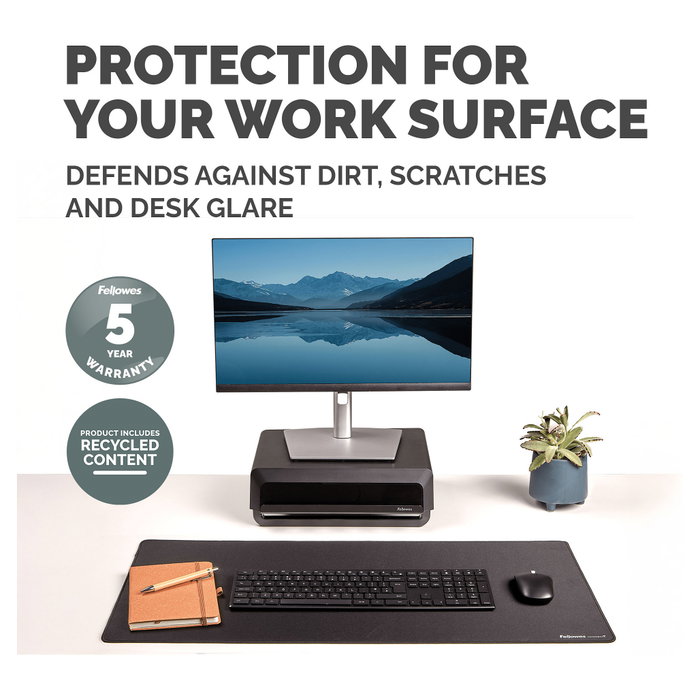 Fellowes Breyta Alfombrilla de Escritorio Grande Negra