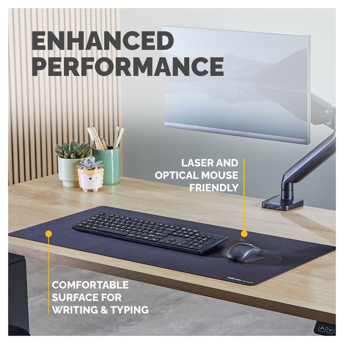 Fellowes Breyta Alfombrilla de Escritorio Grande Negra
