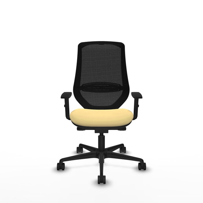 PIQUERAS Y CRESPO Silla de oficina Mardos con mecanismo Sincro/Traslack Crema y Negro
