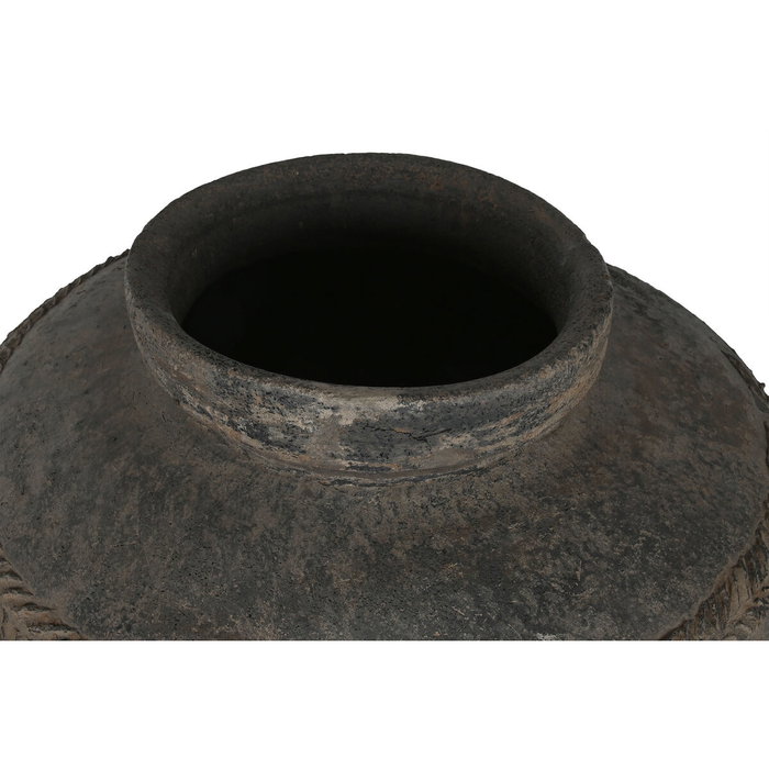 DKD Home Decor Ánfora de Terracota Negra Pieza Única Antigua