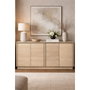 DKD Home Decor Buffet de Madera y Mármol Travertino Natural 180x40x85