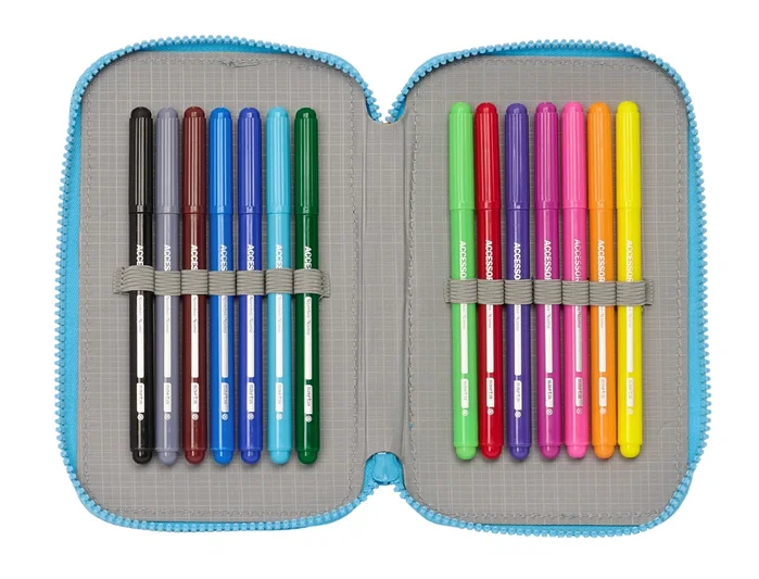 Safta Plumier Escolar Doble Cremallera Algo de Jaime 28 Pcs
