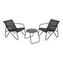 Conjunto Jardín 3 Piezas Metal Antracita con Dos Sillones y Mesa