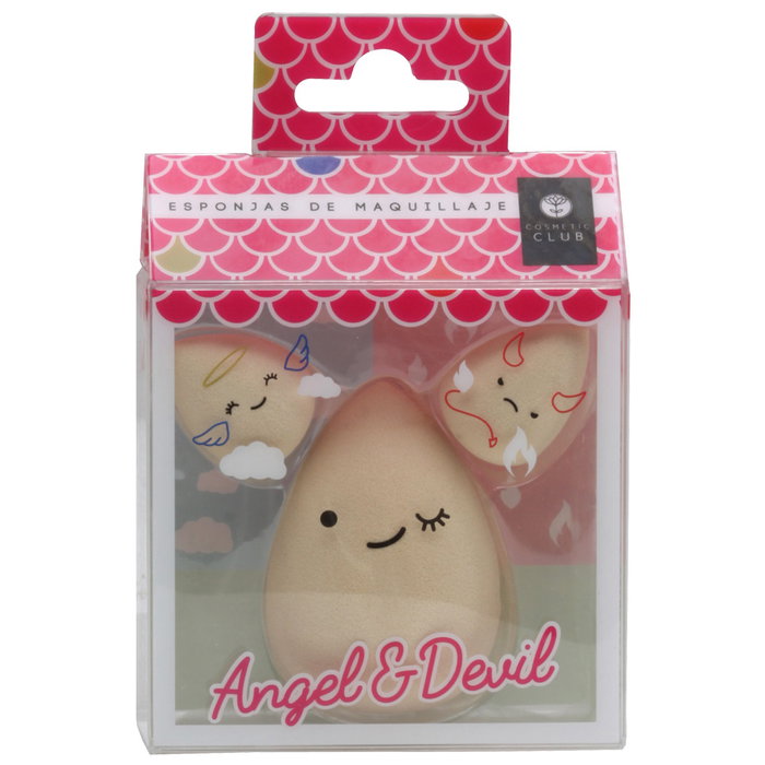 Cosmetic Club Juego de 3 Esponjas de Maquillaje Kawaii (1 Grande, 2 Mini) Colores Surtidos