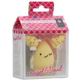 Cosmetic Club Juego de 3 Esponjas de Maquillaje Kawaii (1 Grande, 2 Mini) Colores Surtidos