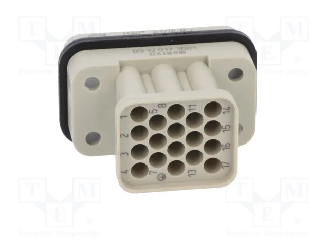 HARTING Han Q 17/0-M-c 10A Plantilla de contacto macho