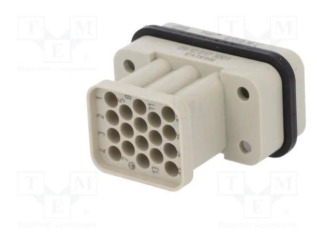 HARTING Han Q 17/0-M-c 10A Plantilla de contacto macho