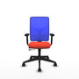 PIQUERAS Y CRESPO Silla de oficina Motilla con mecanismo Sincro/Traslack Naranja oscuro y Azul