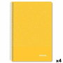 IMPREX Set de 4 Cuadernos de Espiral Folio Tapa PP 80H 90gr Amarillo