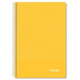 Imprex Cuaderno Espiral Tapa PP Folio 80 Hojas 90 Gr 4x4 Amarillo Set de 4 (Set de 4)