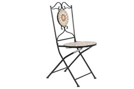 DKD Home Decor Silla Terraza Y Jardin Multicolor Negro 50 x 94 x 42 cm Forja Ceramica