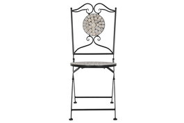 DKD Home Decor Silla Terraza Y Jardin Multicolor Negro 50 x 94 x 42 cm Forja Ceramica