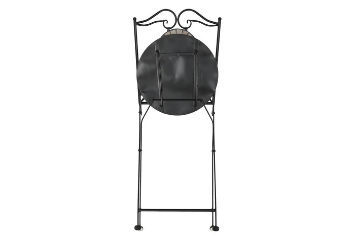 DKD Home Decor Silla Terraza Y Jardin Multicolor Negro 50 x 94 x 42 cm Forja Ceramica