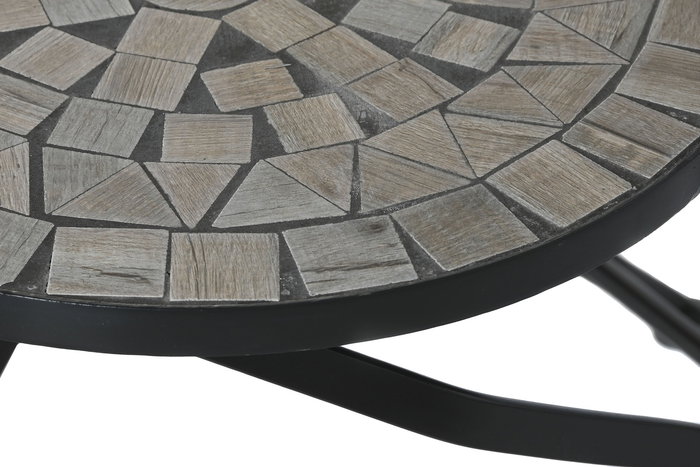 DKD Home Decor Silla Terraza Y Jardin Multicolor Negro 50 x 94 x 42 cm Forja Ceramica