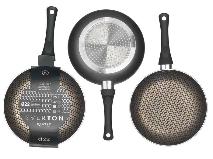 Kinvara Sartén Inducción Antiadherente Panel Abeja 22 cm (Set de 6)