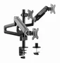 Gembird MA-DA3-01 Soporte para 3 Monitores Ajustable Negro