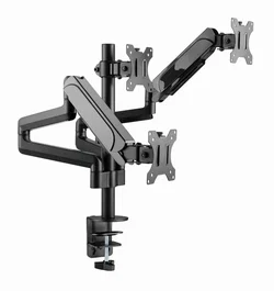 Gembird MA-DA3-01 Soporte para 3 Monitores Ajustable Negro