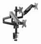 Gembird MA-DA3-01 Soporte para 3 Monitores Ajustable Negro
