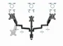 Gembird MA-DA3-01 Soporte para 3 Monitores Ajustable Negro