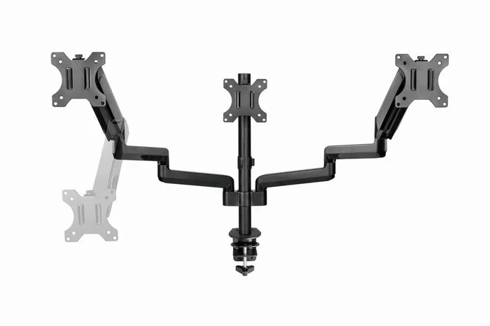 Gembird MA-DA3-01 Soporte para 3 Monitores Ajustable Negro