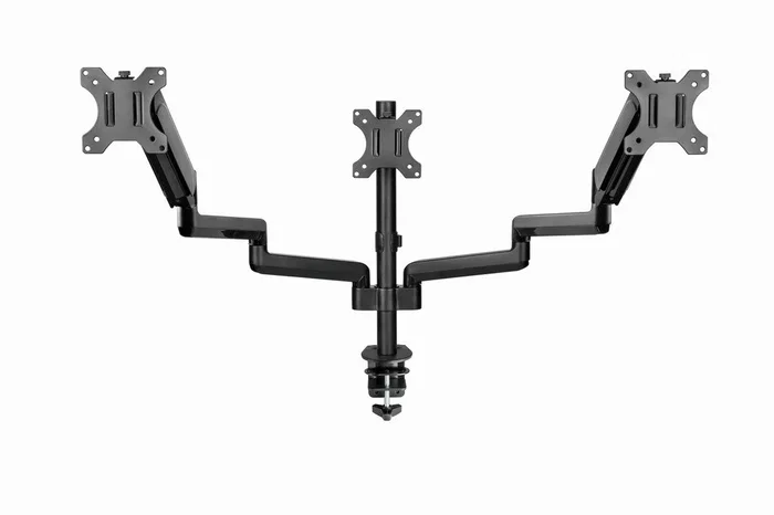 Gembird MA-DA3-01 Soporte para 3 Monitores Ajustable Negro