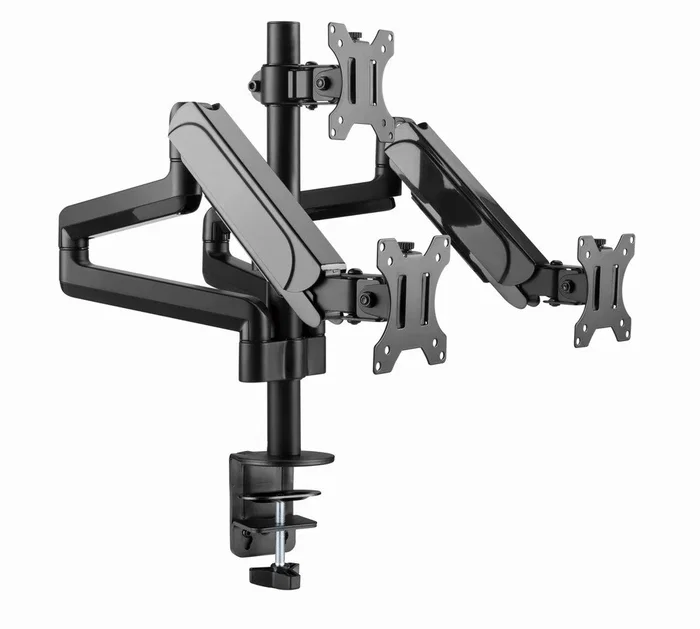 Gembird MA-DA3-01 Soporte para 3 Monitores Ajustable Negro