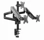 Gembird MA-DA3-01 Soporte para 3 Monitores Ajustable Negro