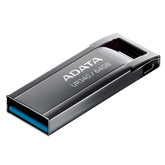 ADATA UR340 USB 64 GB USB Tipo-A 3.2 Gen 2, Velocidad de Lectura 100 MB/s, Negro Metal